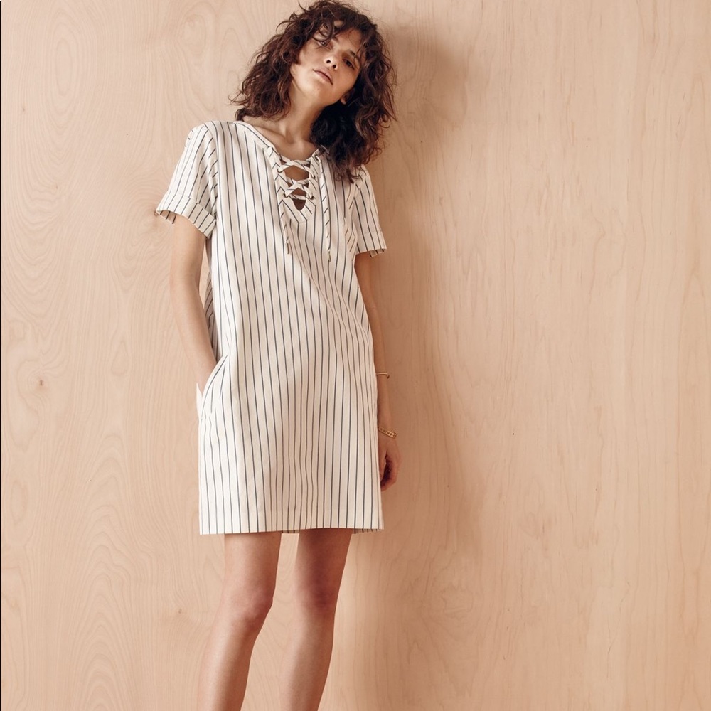 Madewell Harbor Lace Up Dress - Size S
